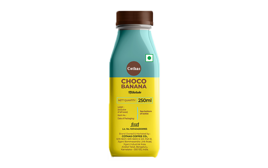 Cothas Coffee Choco Banana Milkshake    Plastic Bottle  250 millilitre